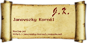 Janovszky Kornél névjegykártya