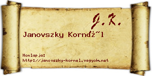 Janovszky Kornél névjegykártya