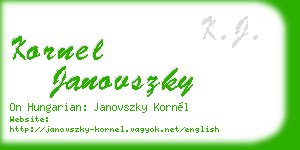 kornel janovszky business card