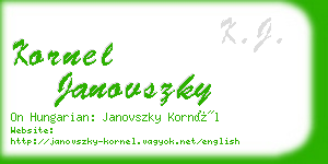 kornel janovszky business card